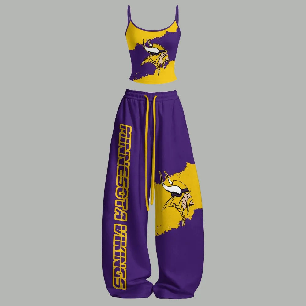 Minnesota Vikings Top & Elasticated Trousers Two-Piece Set | NFL