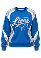 Women's Detroit Lions Crewneck Sweatshirt & Flared Pants 2 Piece Set