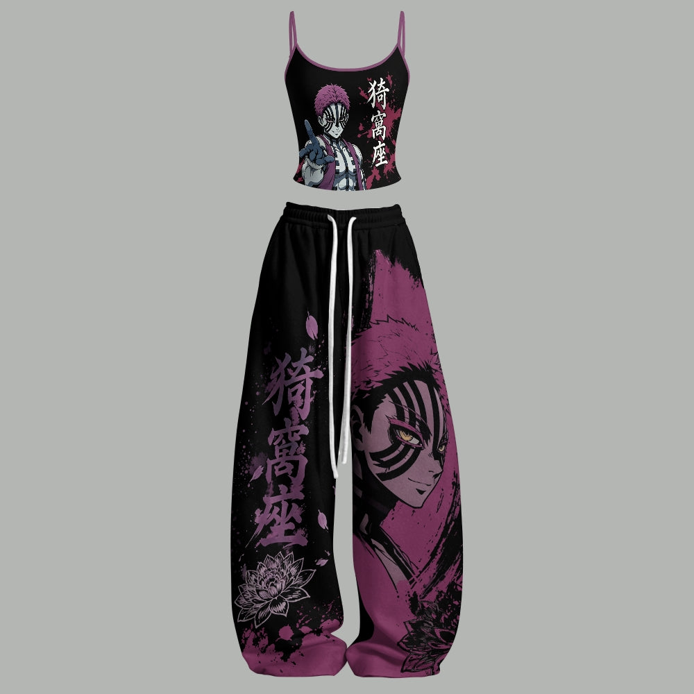 Demon Slayer Top & Elasticated Trousers Two-Piece Set 2605009766