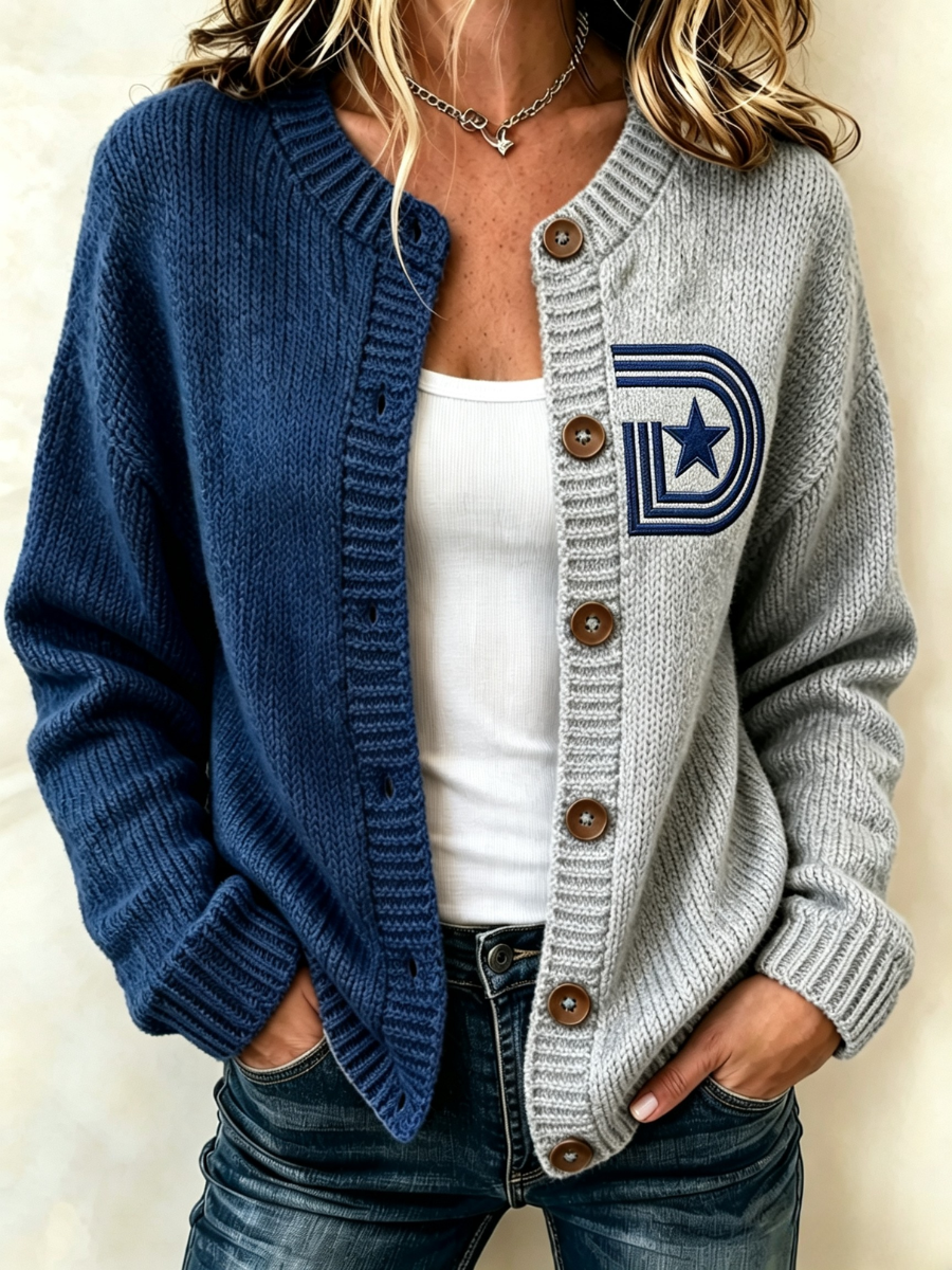 Women'S Casual Football Knitted Cardigan Top Main image