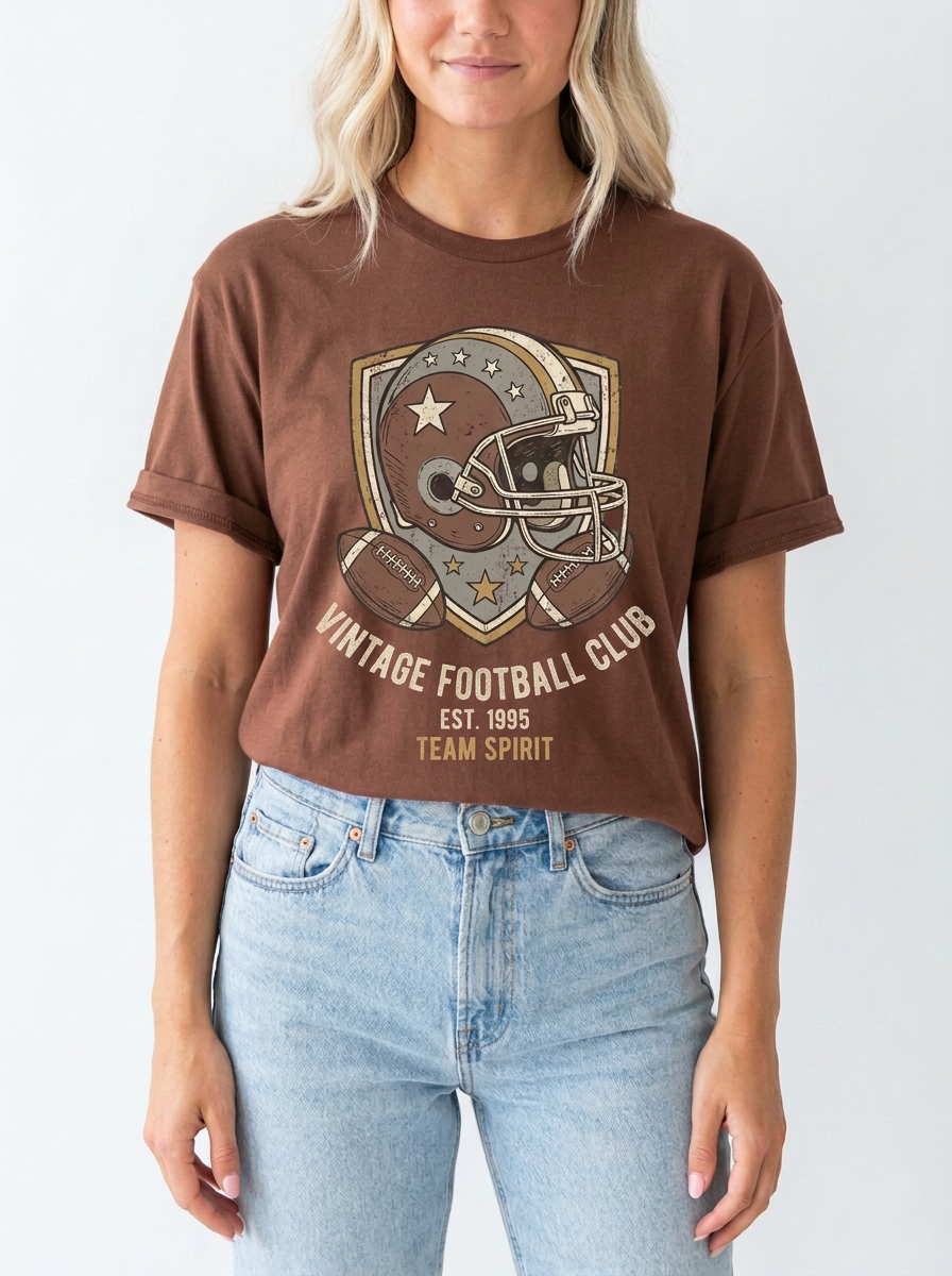 Unisex Vintage Football Club Helmet Printed T-Shirt Secondary image