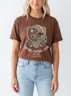 Unisex Vintage Football Club Helmet Printed T-Shirt