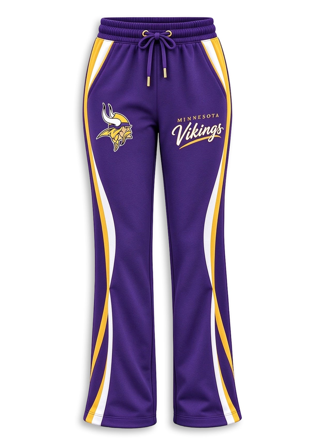 Women's Minnesota Vikings Crewneck Sweatshirt & Flared Pants 2 Piece Set