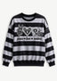 Women's Peace Love Las Vegas Raiders Striped Crewneck Sweatshirt