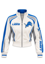 Women's Detroit Lions Cropped Zip Up Track Jacket