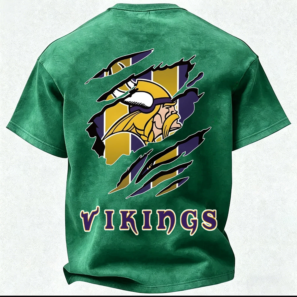Minnesota Vikings Printed Unisex 100% Pure Cotton 100% pure cotton Washed T-Shirt