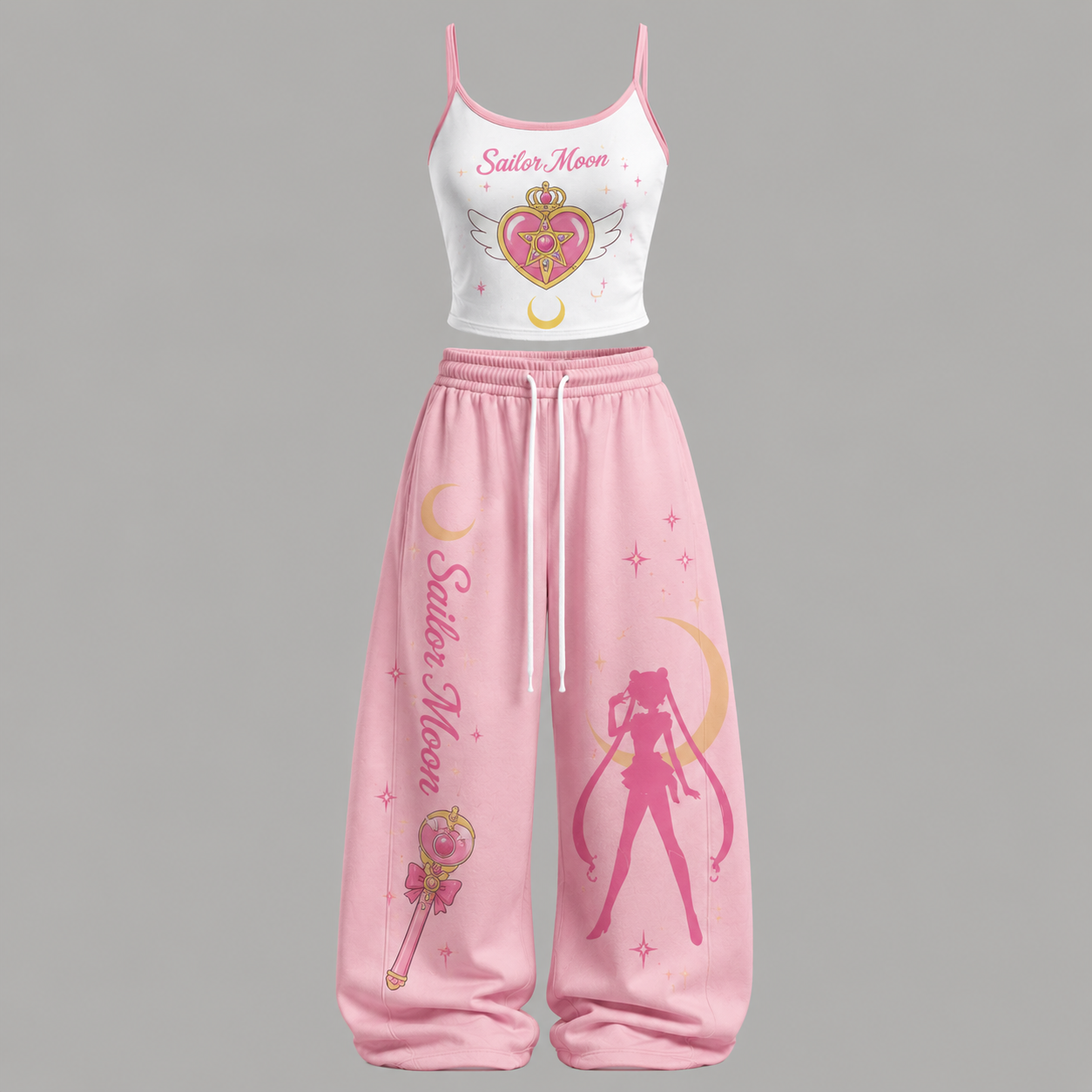 Animescollection Sailor Moon Top & Elasticated Trousers Two-Piece Set