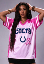 Women Indianapolis Colts Breast Cancer Awareness Pink Ribbon Mesh Jersey