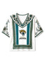 Boho Teal Floral Jacksonville Jaguars V-Neck Blouse