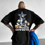 Cartoon Mickey Duck Dallas Cowboys Team Printed T-Shirt