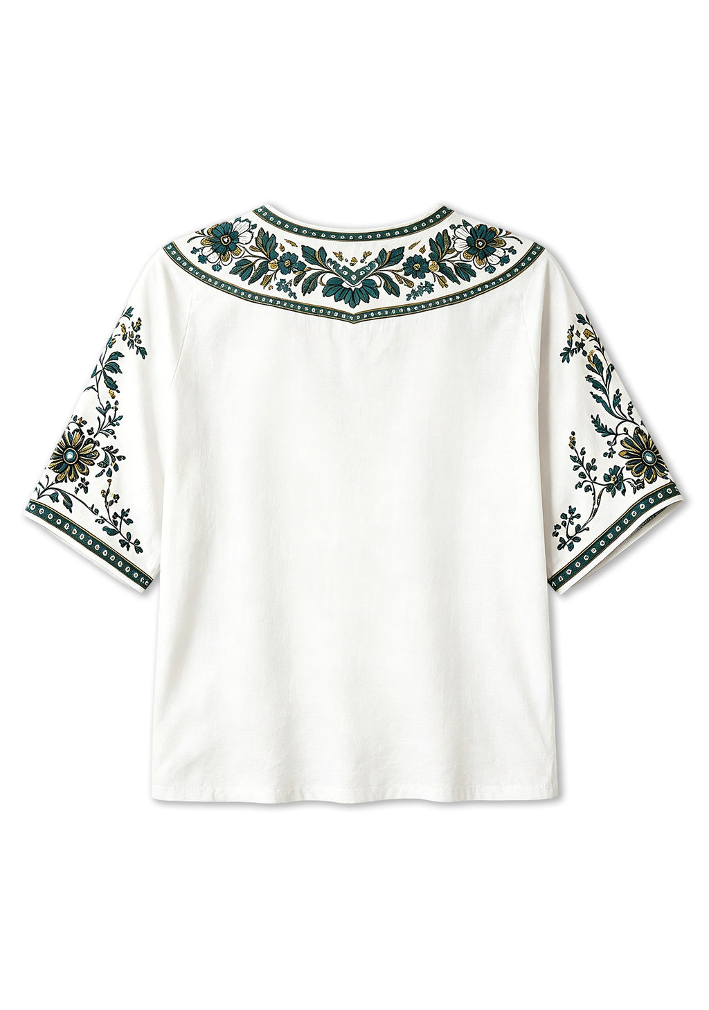 Boho Teal Floral Jacksonville Jaguars V-Neck Blouse