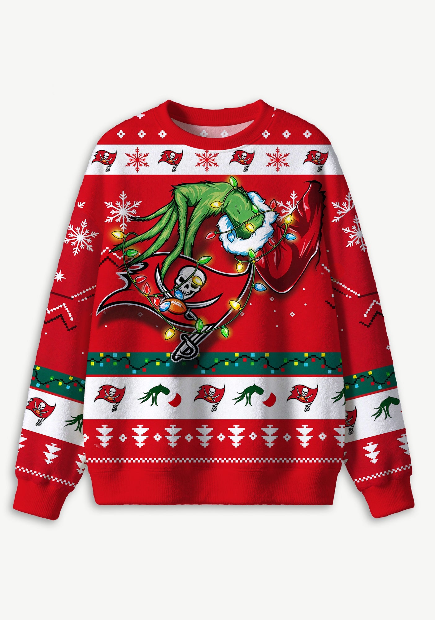 Grinch Tampa Bay Buccaneers Logo Ugly Christmas Sweatshirt Secondary image