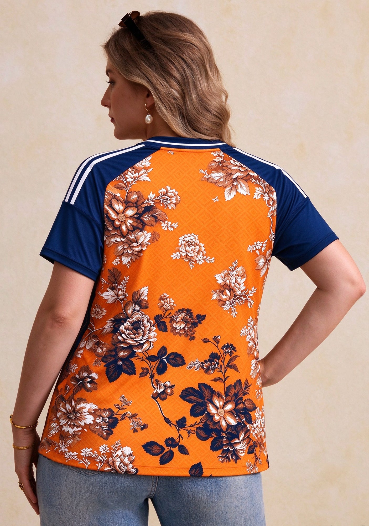 Women's Denver Broncos Floral V-Neck T Shirt Secondary image