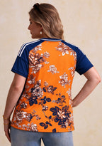 Women's Denver Broncos Floral V-Neck T Shirt