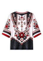 Women’s Tampa Bay Buccaneers Boho Floral V-Neck 3/4 Sleeve Shirt
