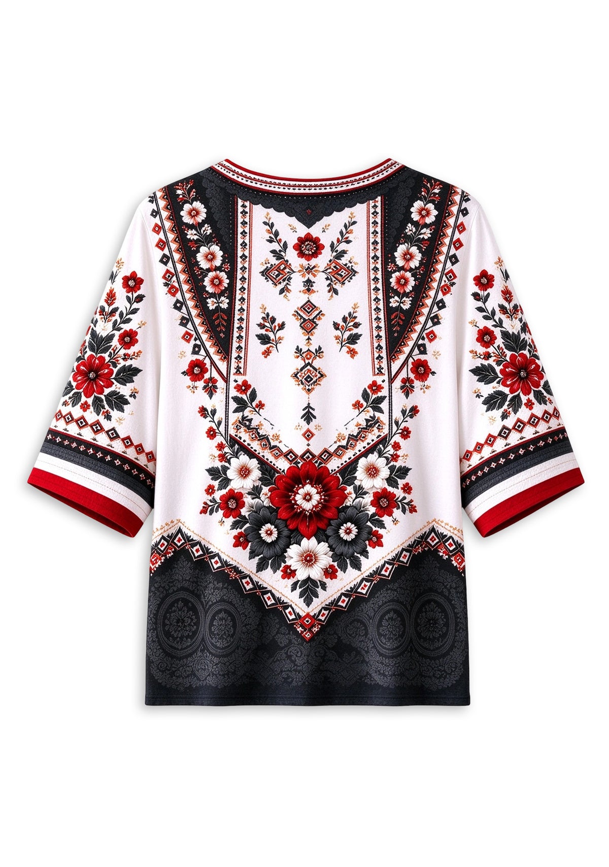 Women’s Tampa Bay Buccaneers Boho Floral V-Neck 3/4 Sleeve Shirt
