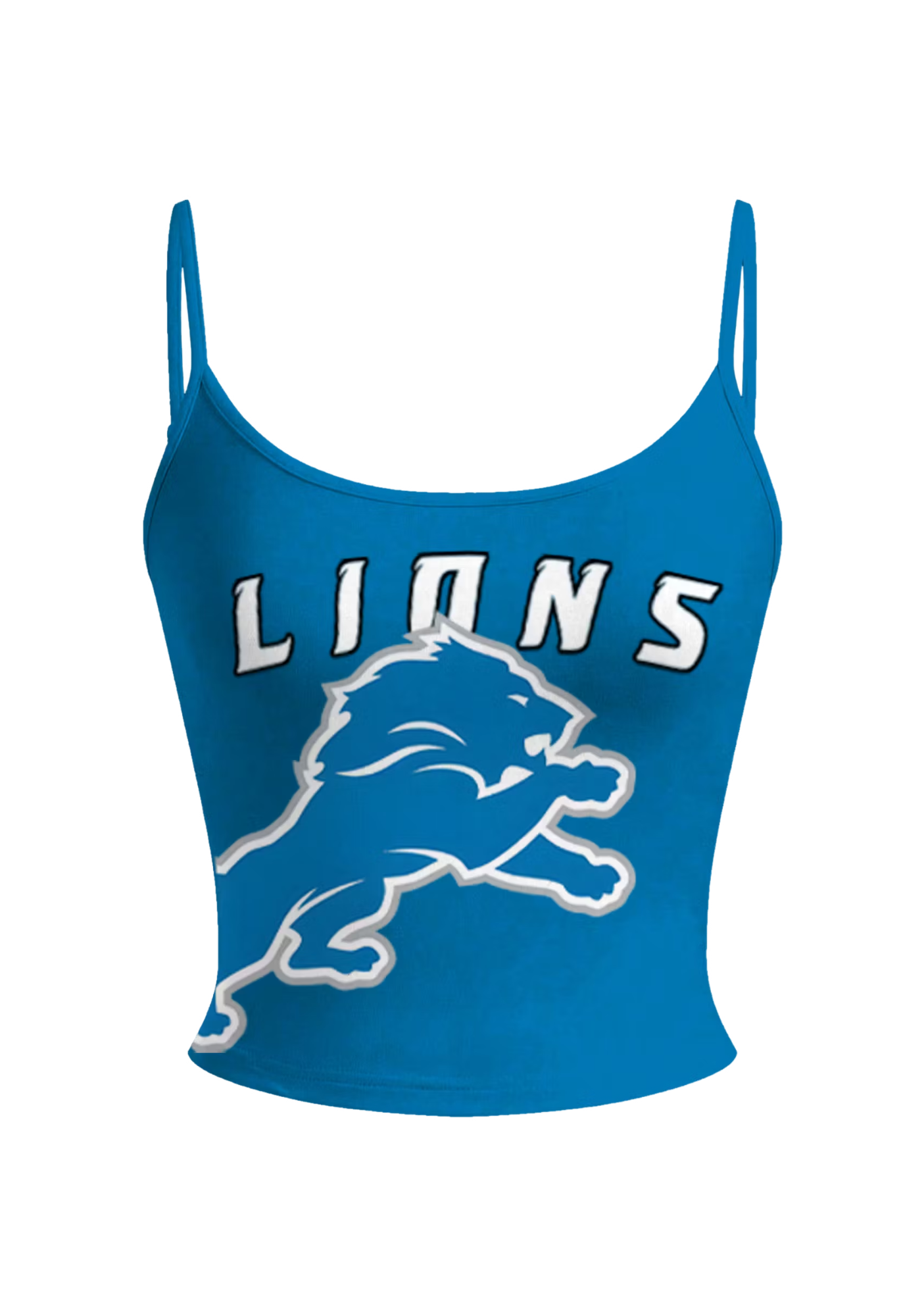 Trendy Bright Blue Detroit Lions Mascot Tops & Elasticated Trousers Two-Piece Set Secondary image