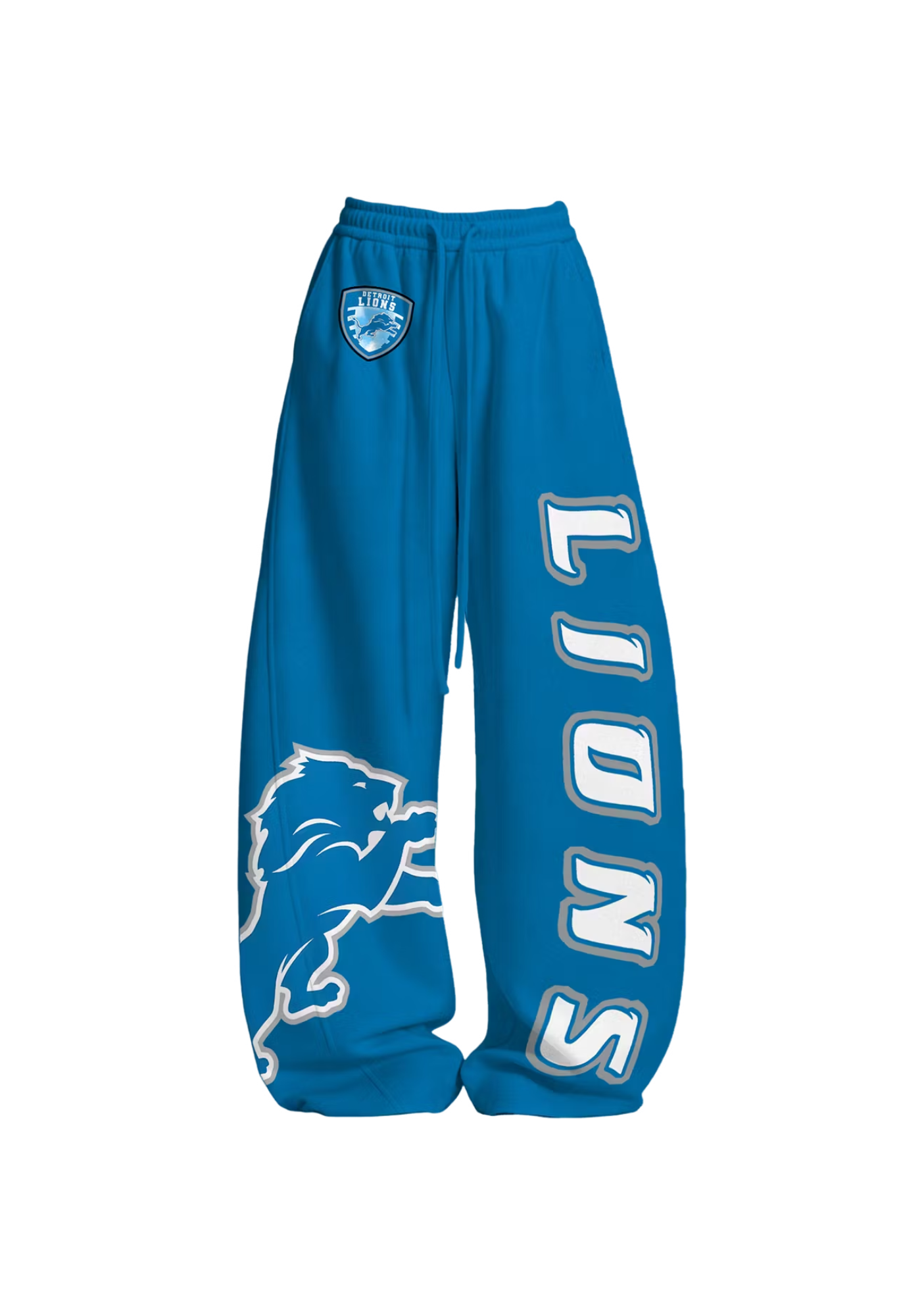Trendy Bright Blue Detroit Lions Mascot Tops & Elasticated Trousers Two-Piece Set