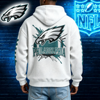 Philadelphia Eagles | Premium NFL Waffle Zipper Long Sleeve Hooded Sweatshirt HI