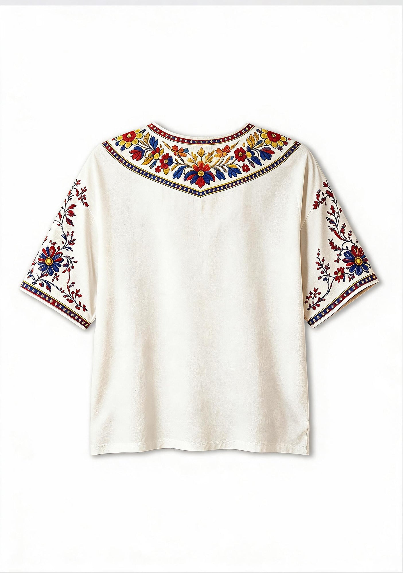 Venezuela Bohemian Ethnic Floral V-Neck Blouse Secondary image