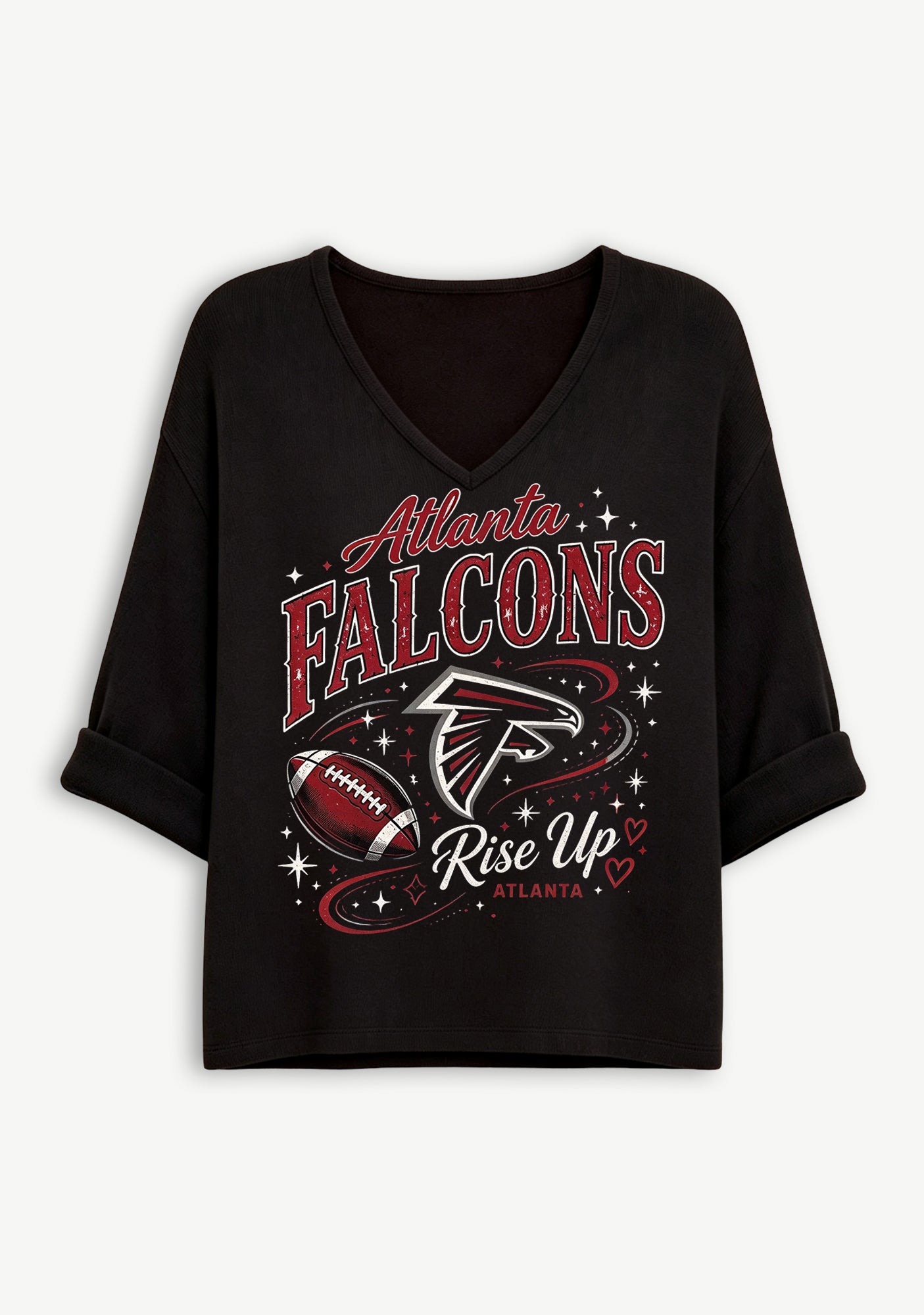 Women Atlanta Falcons Rise Up Graphic Long Sleeve Game Day Shirt Secondary image