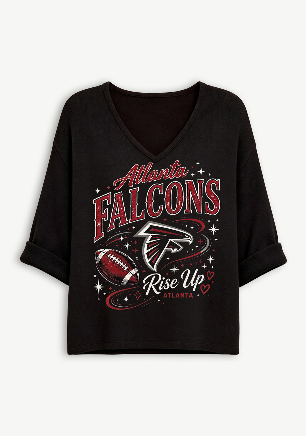 Women Atlanta Falcons Rise Up Graphic Long Sleeve Game Day Shirt