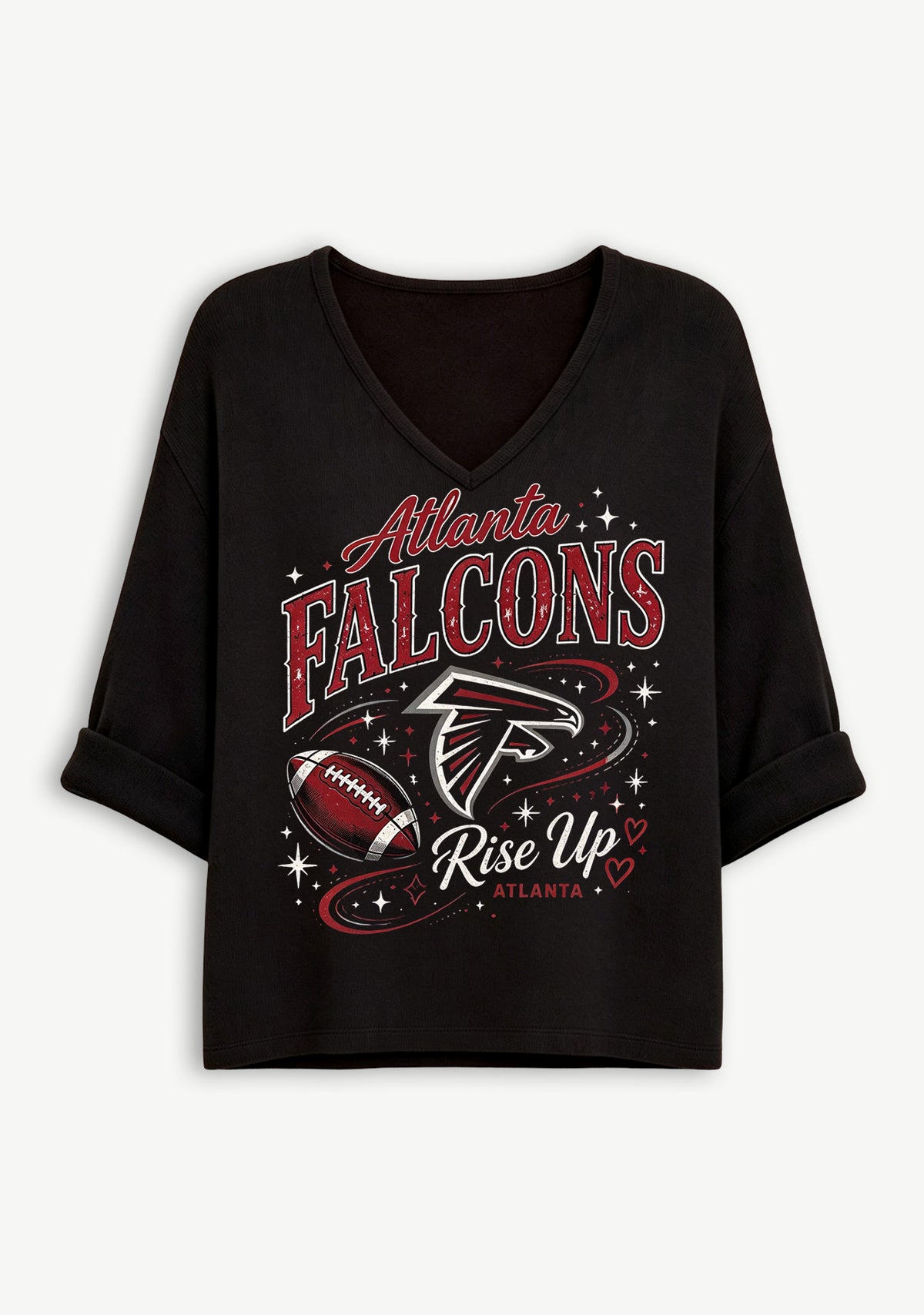Women Atlanta Falcons Rise Up Graphic Long Sleeve Game Day Shirt