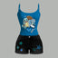 Detroit Lions X Pokémon Bodysuit  & Stretch Black Denim Shorts Two-Piece Set