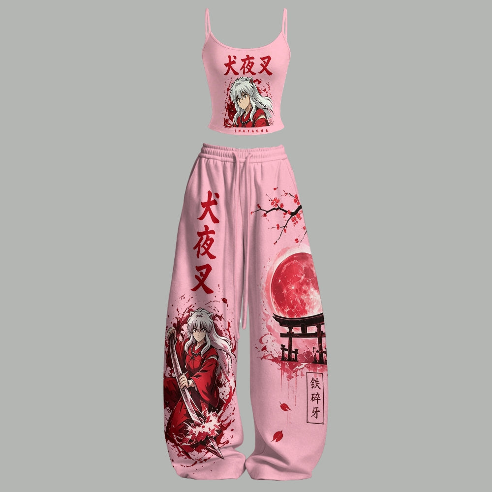 Top & Elasticated Trousers Two-Piece Set 2605014473