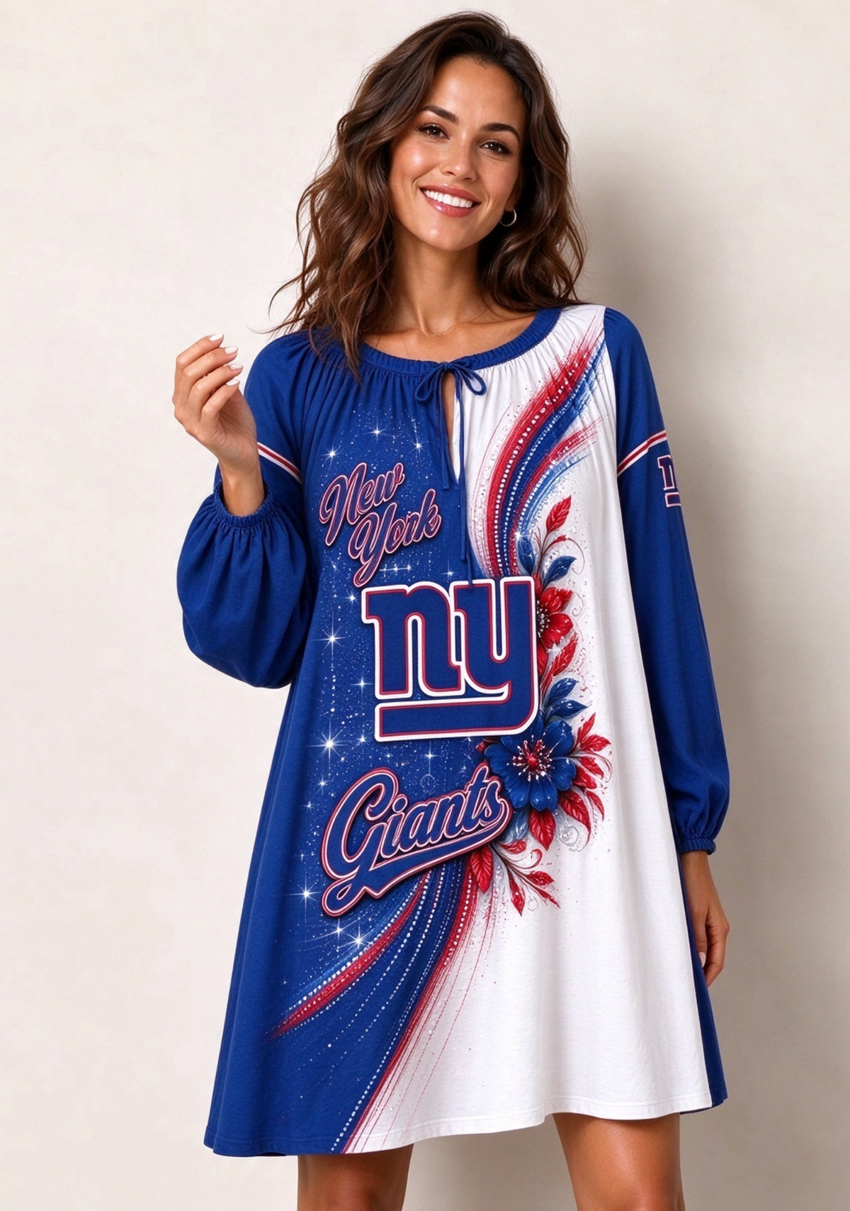 Women's New York Giants Long Sleeve Game Day Mini Dress Main image
