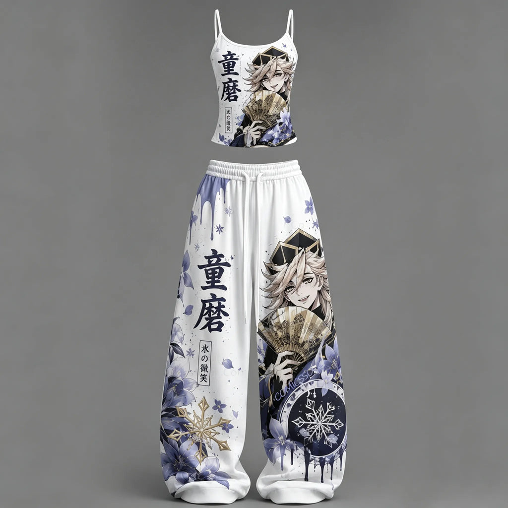 Demon Slayer Top & Elasticated Trousers Two-Piece Set