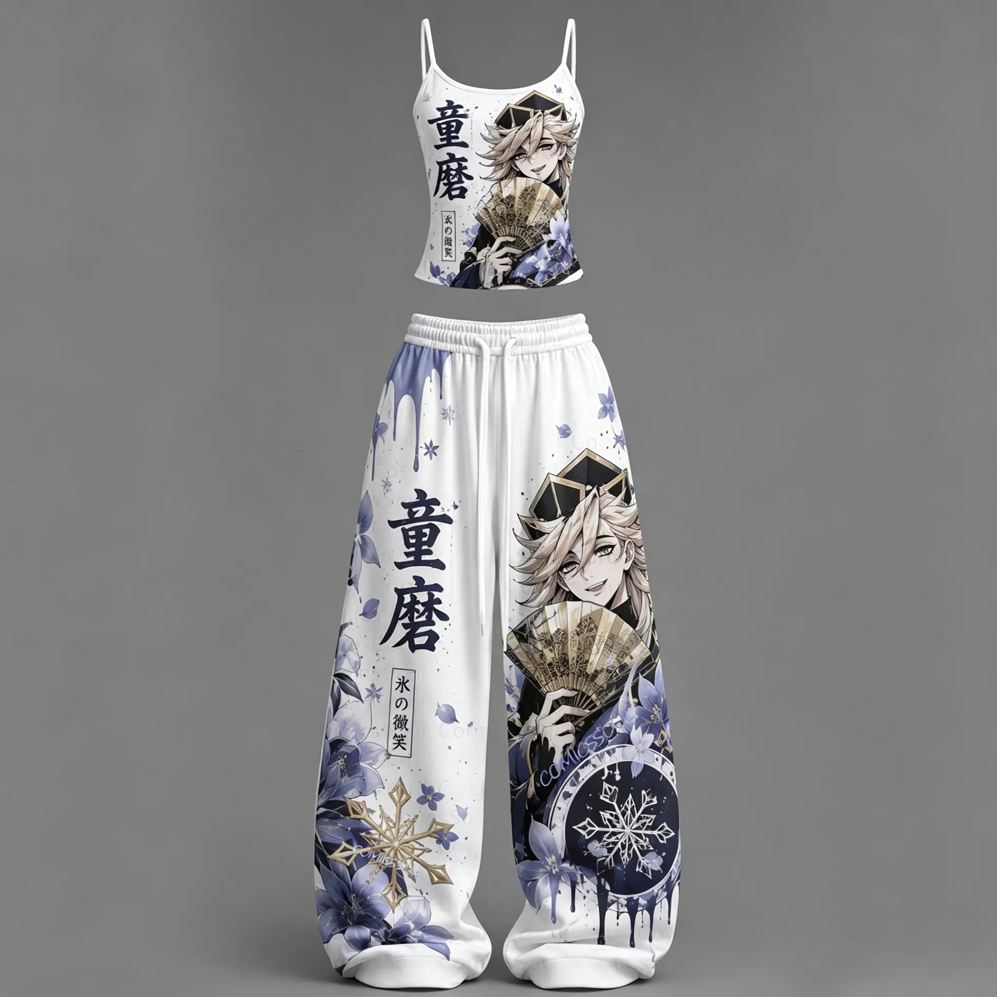 Demon Slayer Top & Elasticated Trousers Two-Piece Set