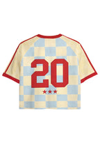 Colombia Checkerboard Cropped Mesh Jersey Shirt