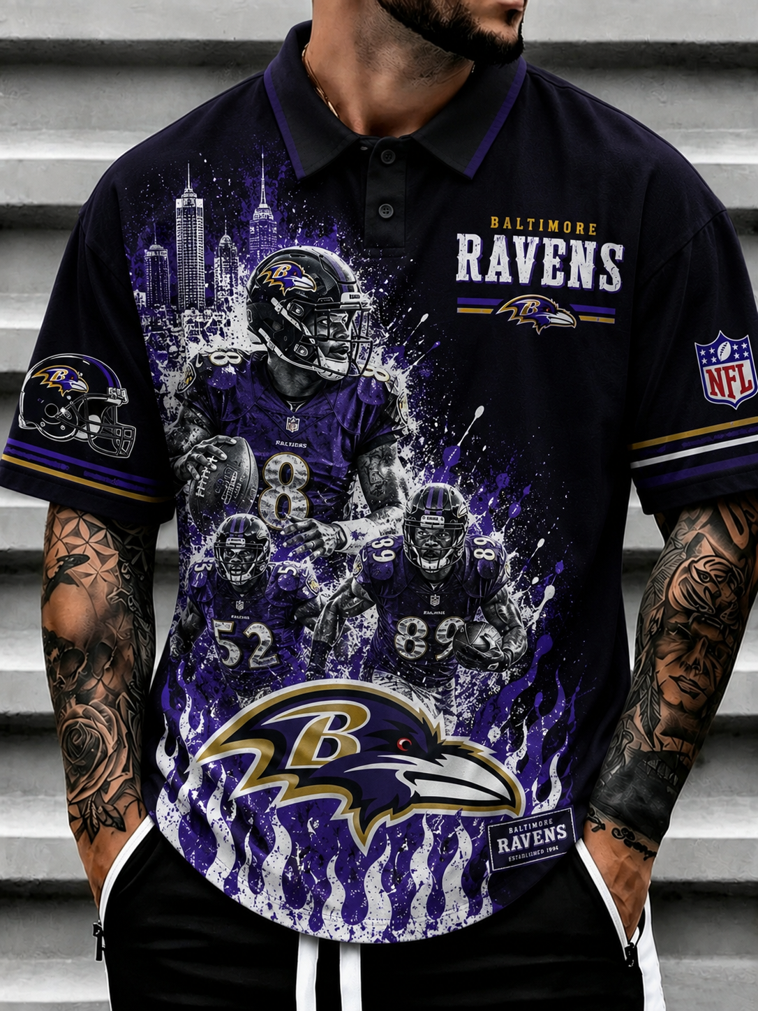 Ravens Men's Printed Polo Shirt Main image