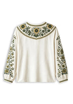 Women's Green Bay Packers Boho Floral Printed V-Neck Long Sleeve Shirt