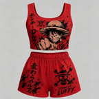 Anime One Piece Vest and shorts Two-Piece Set