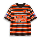 Men's Cleveland Browns Striped Crew Neck Short Sleeve T-Shirt