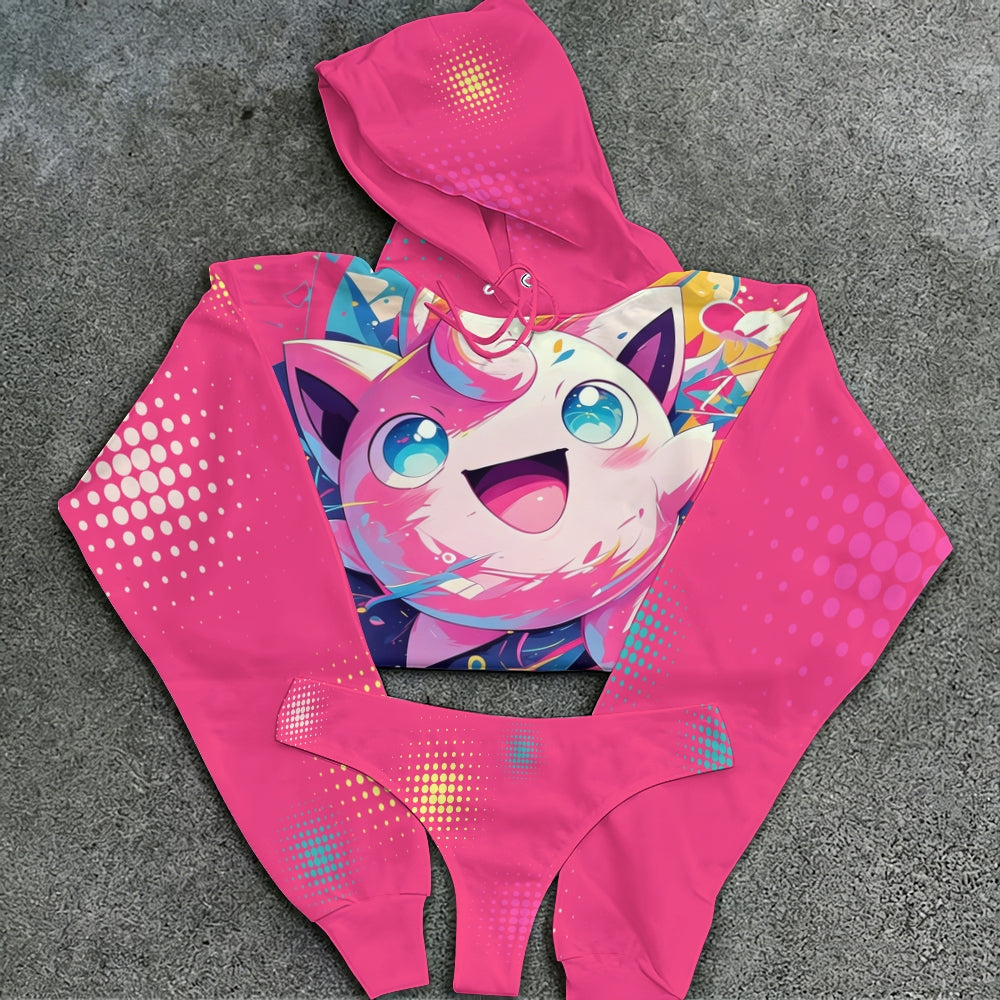 Pokémon Women's Cropped Hoodie & Thong Sets