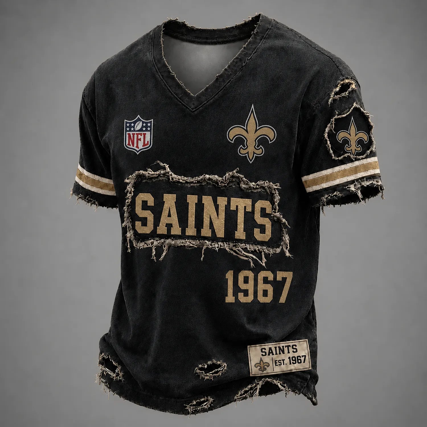 NO x NFL LUXURY V-Neck T-Shirt 3005 DatND DVT Secondary image