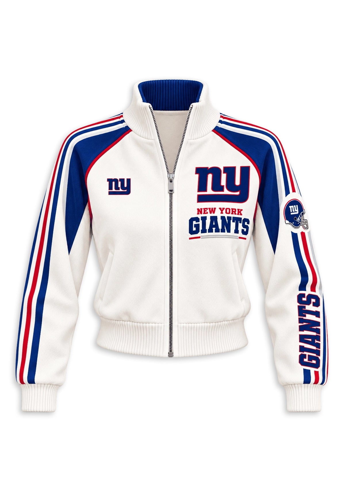 Women's New York Giants Cropped Zip Up Track Jacket