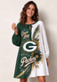 Women's Green Bay Packers Floral Long Sleeve Game Day Mini Dress