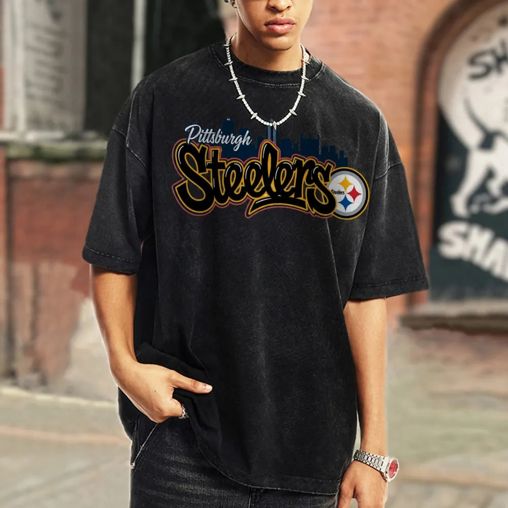 Pittsburgh Steelers Unisex Vintage Washed T-shirt