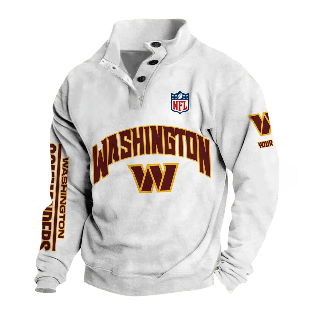 Vintage Washington Commanders Button Mock Neck Sweatshirt