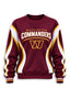 Women's Washington Commanders Crewneck Sweatshirt & Flared Pants 2 Piece Set