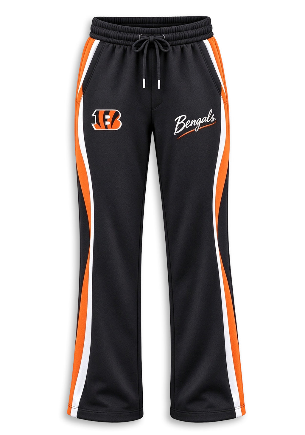 Women's Cincinnati Bengals Crewneck Sweatshirt & Flared Pants 2 Piece Set