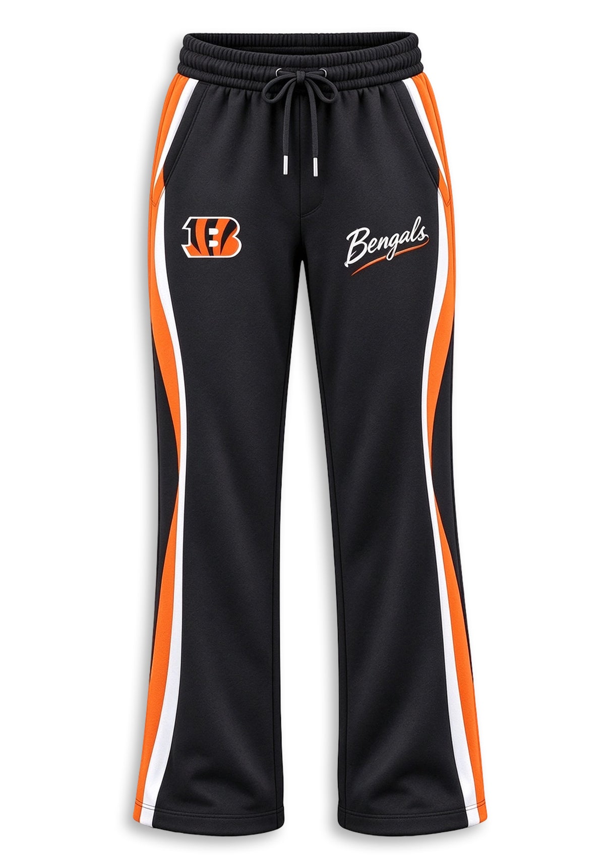 Women's Cincinnati Bengals Crewneck Sweatshirt & Flared Pants 2 Piece Set