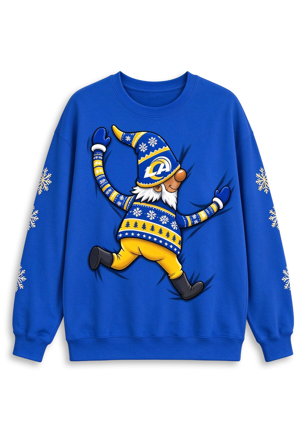 Women's Los Angeles Rams Christmas Gnome Crewneck Sweatshirt
