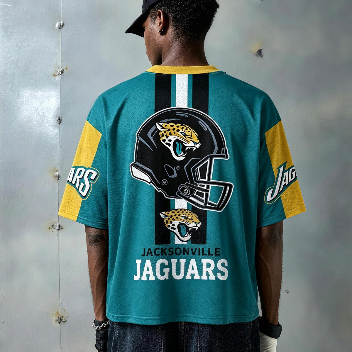 Jacksonville Jaguars Helmet Back Print Jersey Shirts