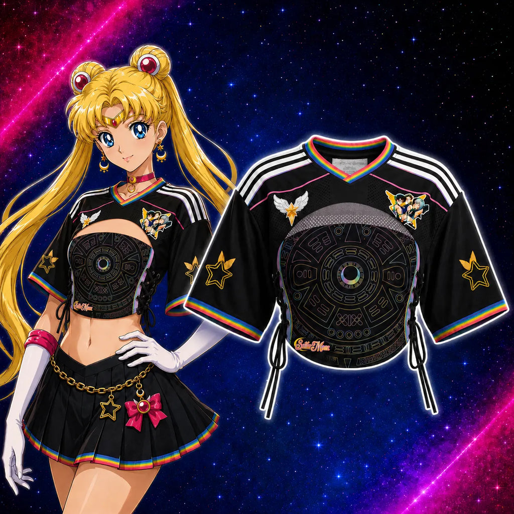 “Sailor Moon” Mesh Short-Sleeve Tube Top Set