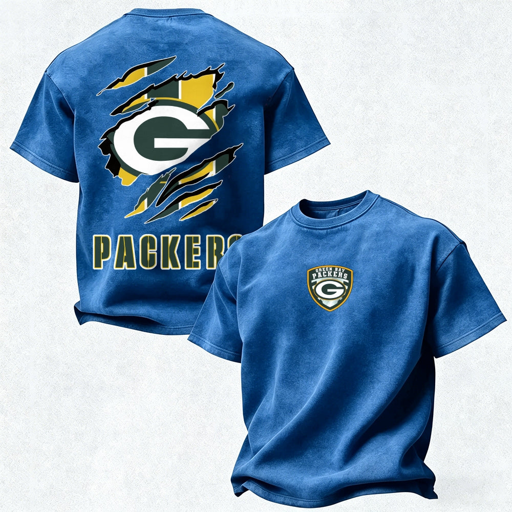 Green Bay Packers Printed Unisex 100% Pure Cotton Washed T-Shirt
